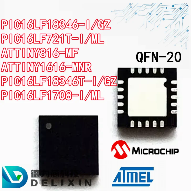 PIC16LF18346-I/GZ PIC16LF721T-I/ML ATTINY816-MF ATTINY1616-MNR PIC16LF18346T-I/GZ PIC16LF1708-I/ML Microcontroller chips