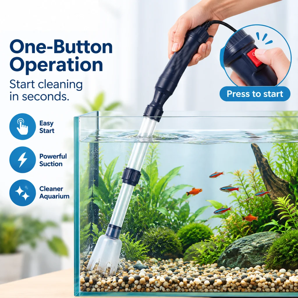 Battery Operated Electric Waste Remover Filters Tools Fish Tank Siphon Vacuum For Water Changing Dirt Residue Waste Remover