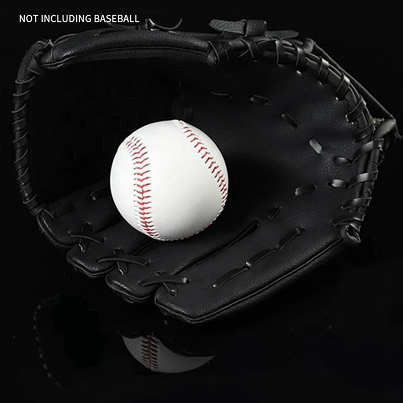 2X Outdoor Sports Baseball Glove Softball Practice Equipment Right Hand For Adult Man Woman Train,Black 10.5 Inch