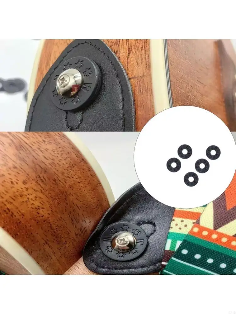   Quality Rubber Strap Lock Strap Button Lock for Guitar and Ukulele with Antislip Design Quick Install and Easy Setups
