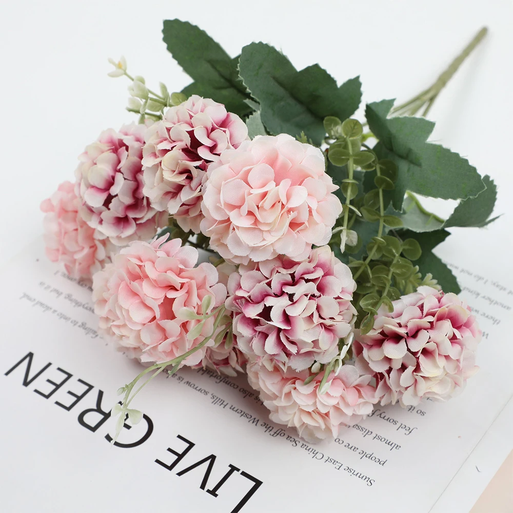 

Artificial Rose Hydrangea Small Bouquet of Flowers Camellia European-Style Artificial Flowers Wedding Home Decoration