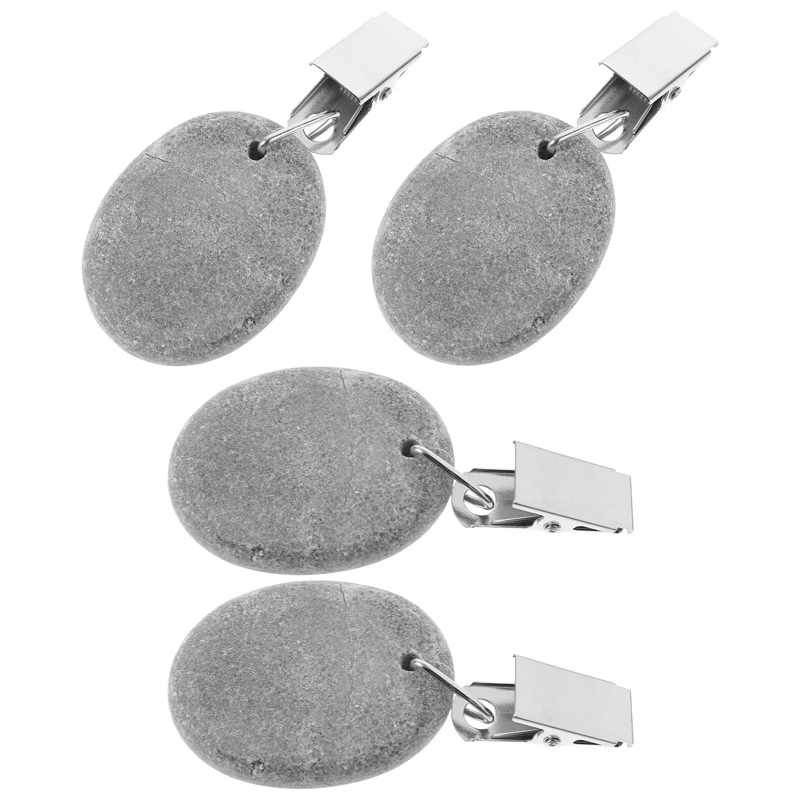 

4 Pcs Black Tablecloth Clips Heavy Duty Stone Weights Outdoor Picnic Wedding Party Decorative Reusable Cover Weights Compact