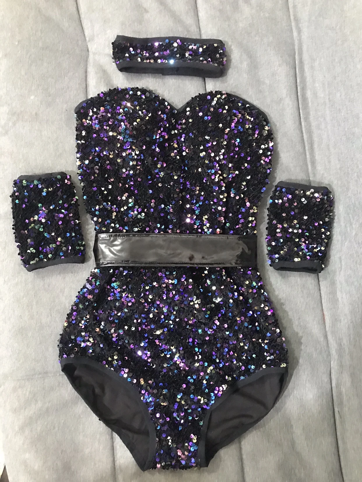 Bar Nightclub Women Singer Gogo Costume Colorful Sequins Leotard Elastic Dance Bodysuit Team Club Party Performance Stage Wear