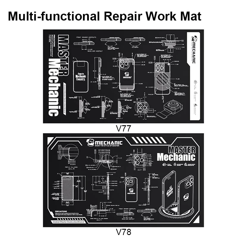 MECHANIC V77 V78 Multifunction Repair Work Mat Soft Undeformed Stain Heat Resistant Pad for Solder iron Hot Air Gun Maintenance