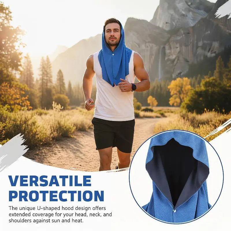 Outdoor Sports Sun Protection Cooling Towel Gym Beach Camping U-shaped Cooling Hoodie Headscarf Quick-drying Towel