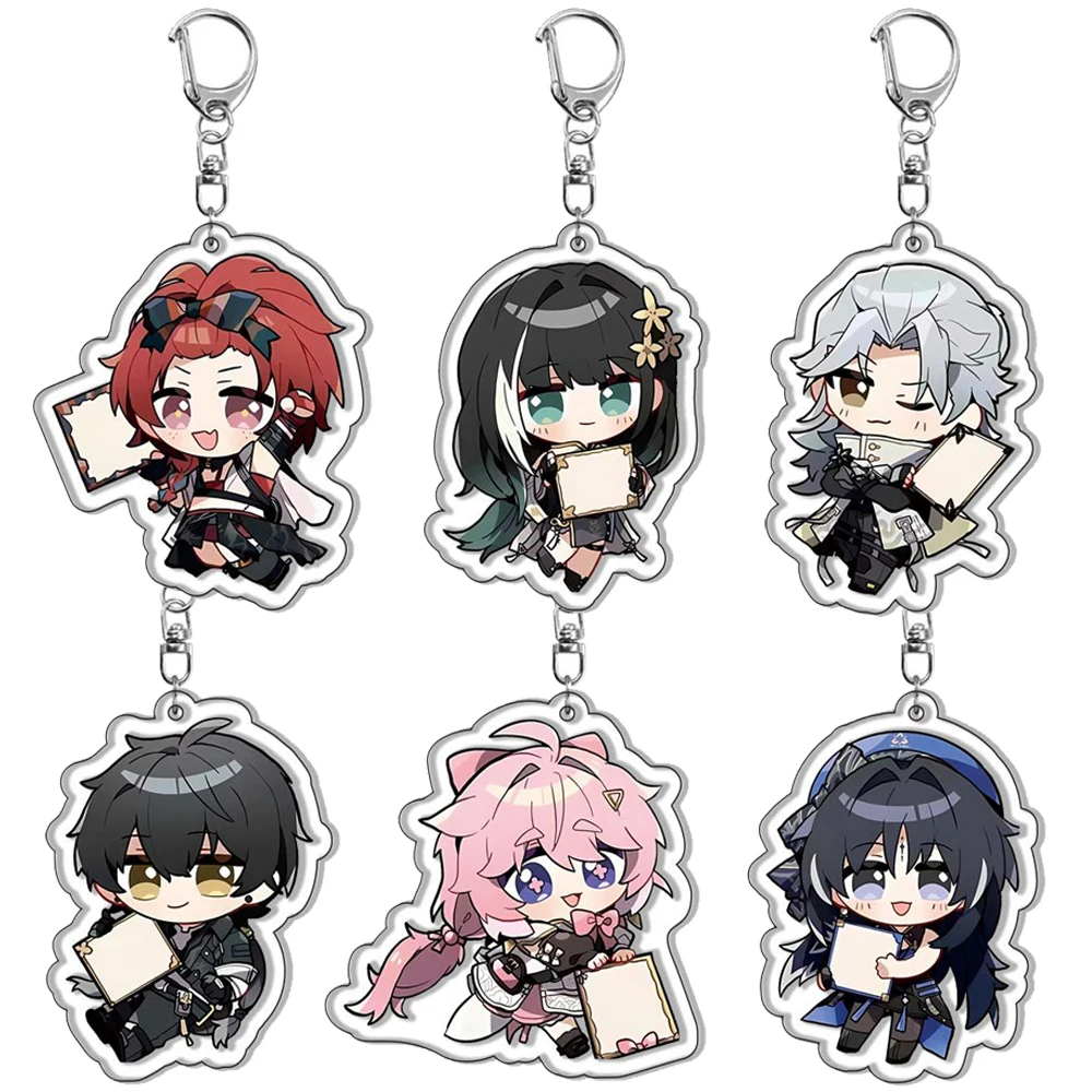 Jogo Wuthering Ondas Acrílico Keychain, Figura Anime Cosplay Chaveiro, Acessórios saco, pingente, Fãs Presentes, Jiyan, Yinlin, CALCHARO