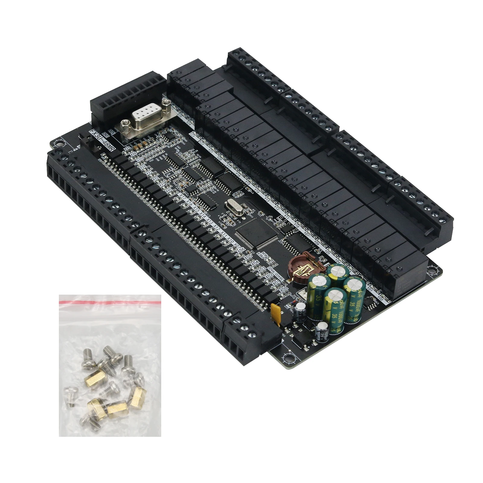 FX1N FX2N FX3U-48MR/48MR 24 Input 24 Relay Output 6 Analog Input 2 Analog Output PLC Controller Board