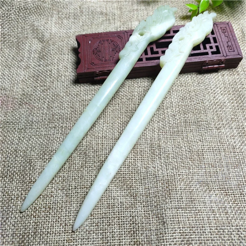 

Supply Antique Style Distressed Xiuyan Jade Hairpin Phoenix Head Hairpin Hair Accessory Bun Jade Hairpin Hairpin Ancient Costume