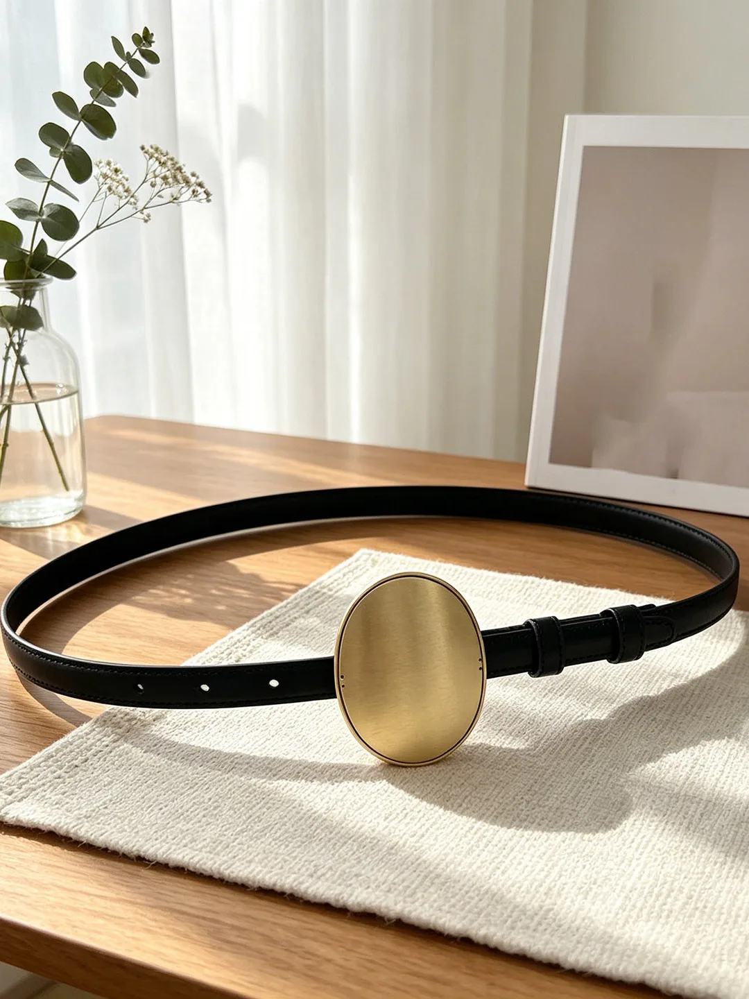 Women's Slim Leather Belt 13cm Decorative Waist Seal Dress Versatile Double Needle Sewing Process Casual Style European Style