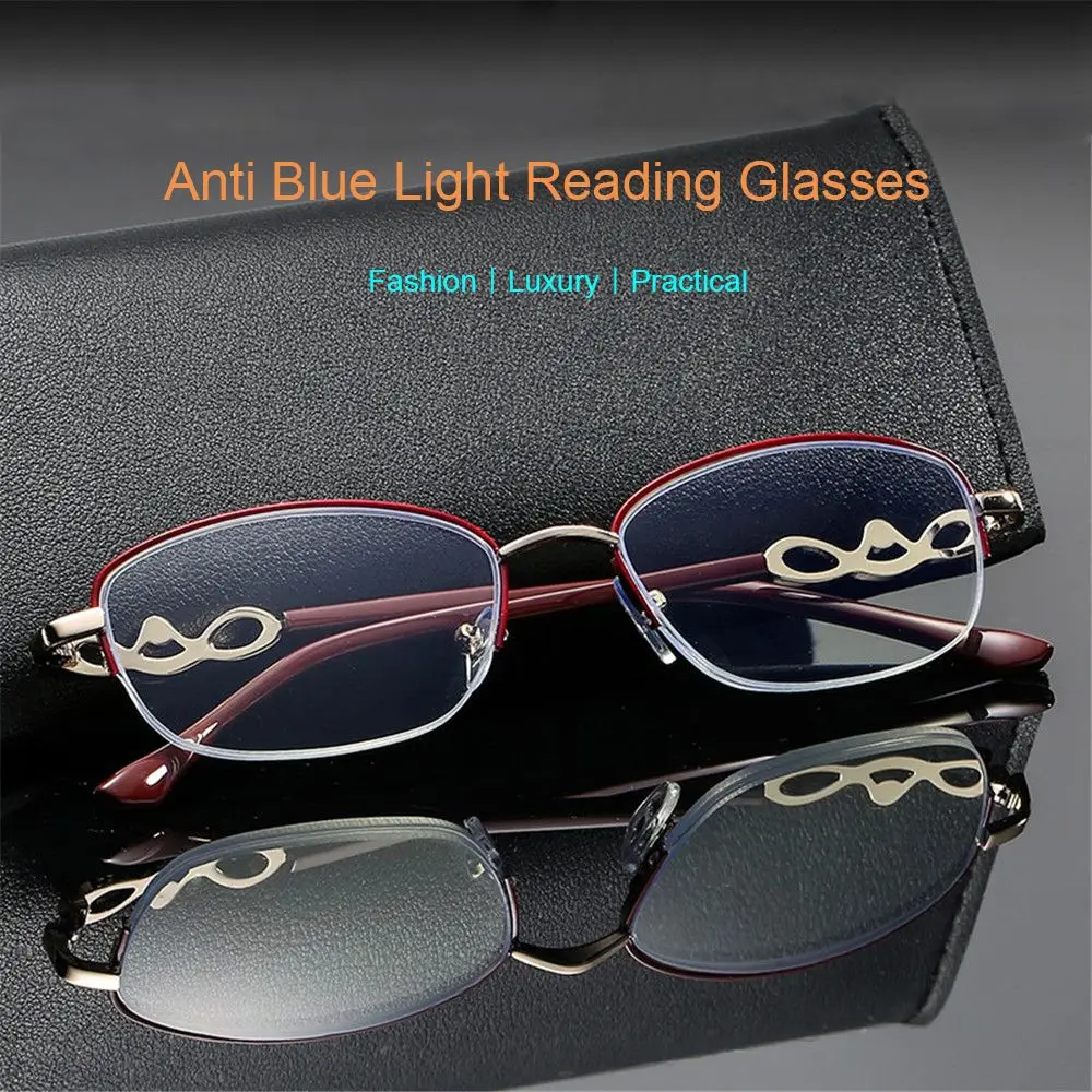 

Transparent Anti-UV Metal Frame Eyewear Anti Blue Light Reading Glasses Computer Goggles Presbyopic Eyeglasses