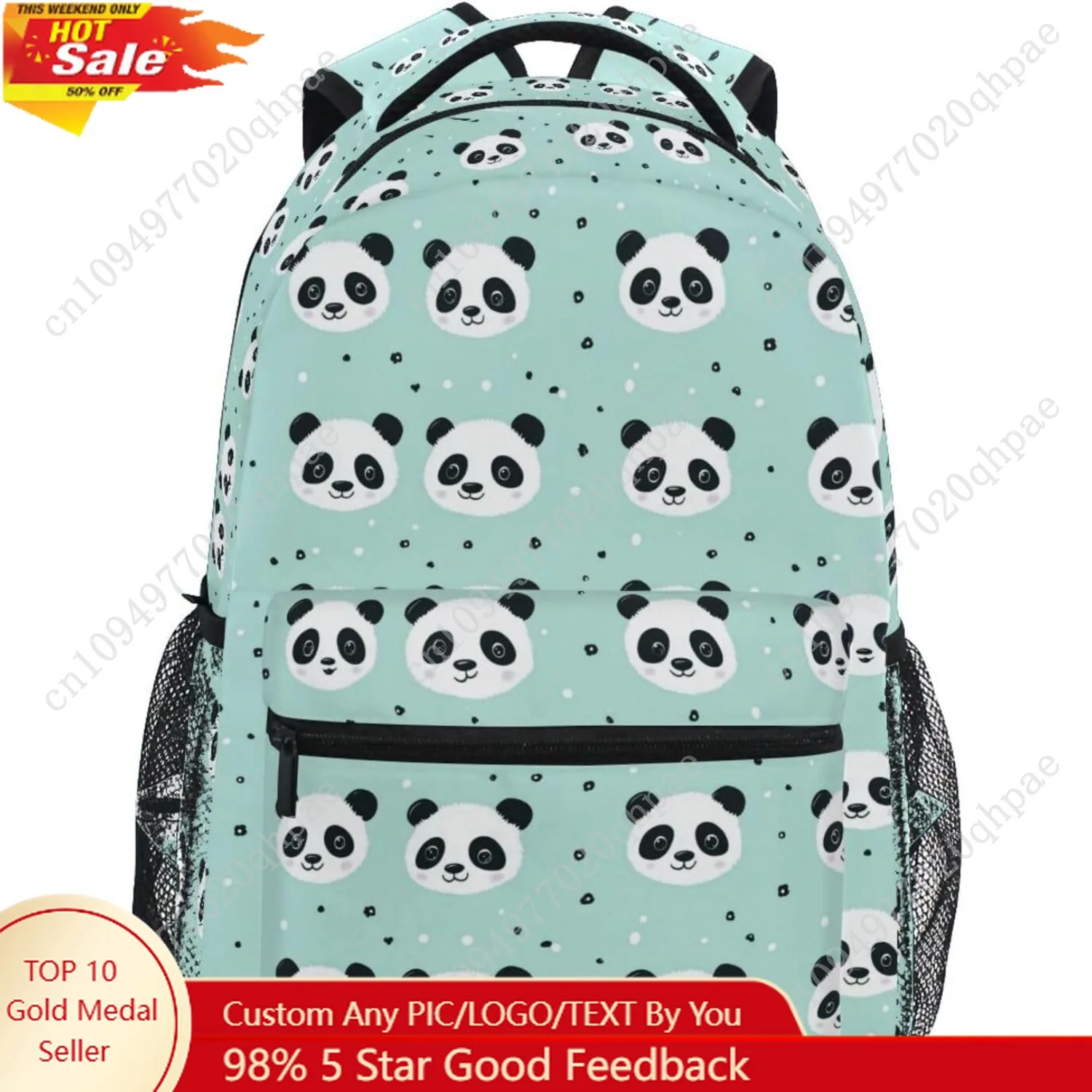 

Cute Panda School Backpack for Kids Girls/Boys Teens Bookbag Student Backpacks Travel Daypack Shoulder Bags Medium