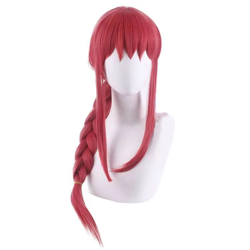 Red Wig Big Doll Head Wig High Temperature Silk Wig Doll Accessories Human Cosply Hair Wig