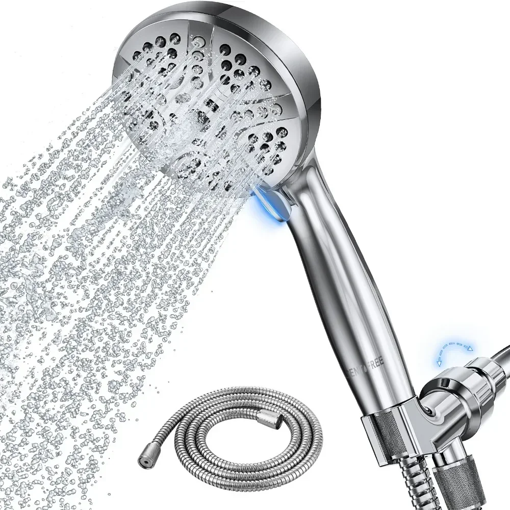 Shower head High Pressure,  Handheld Shower Head with Stainless Steel Hose 71 Inch and Adjustable Brass Ball Joint BracketShower