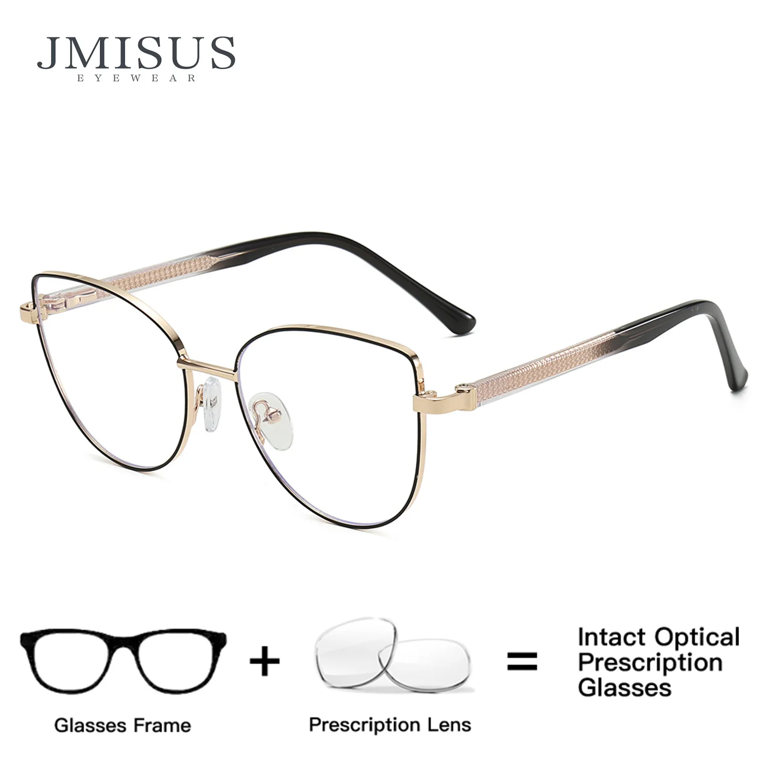 JMISUS – lunettes de lecture carrées pour femmes, en métal de haute qualité, anti-rayons bleus, verres progressifs de prescription, forme papillon