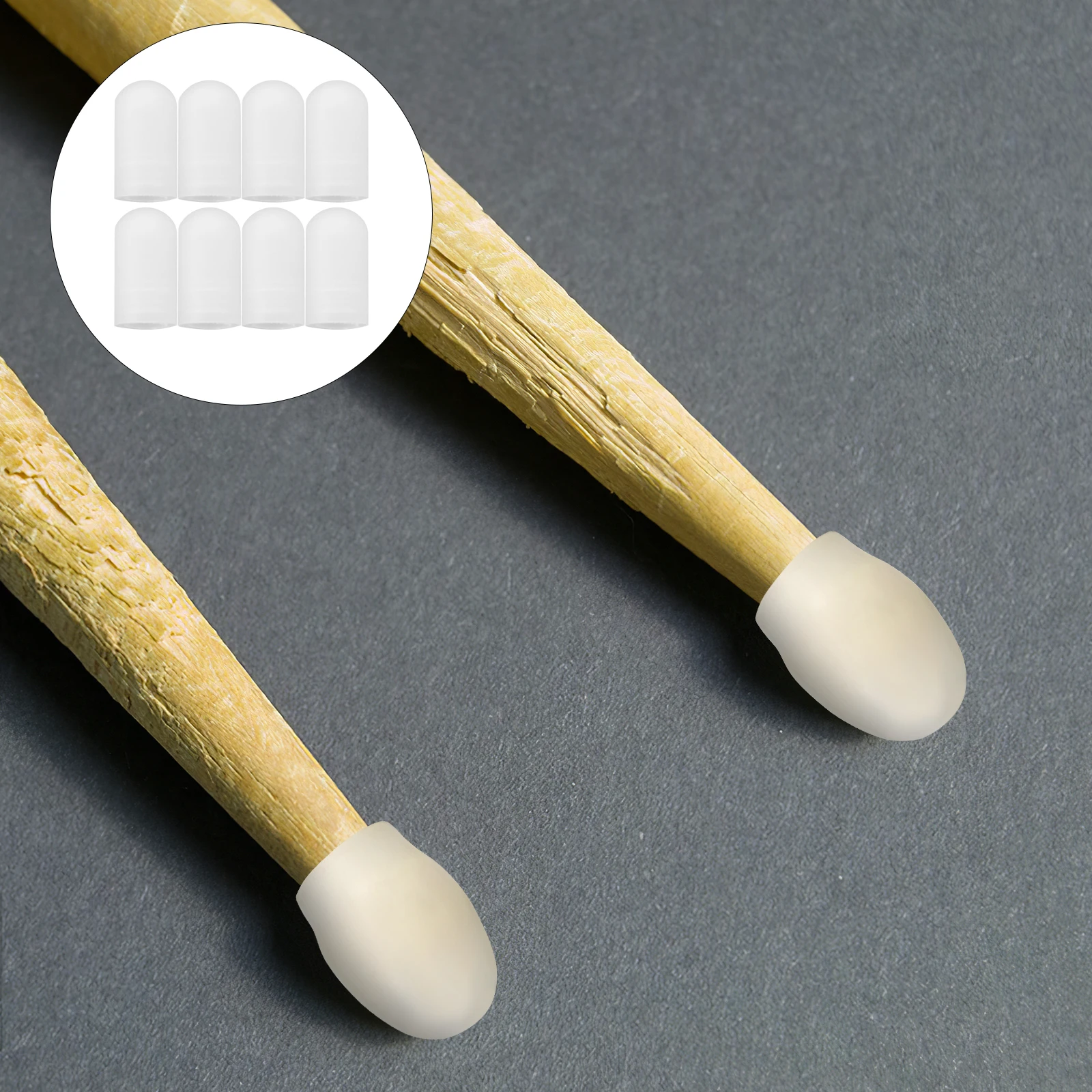 

10Pcs Soft Silicone Drumstick Caps Protect Heads Balanced Practice Tips At Home Or on The Go Accessories