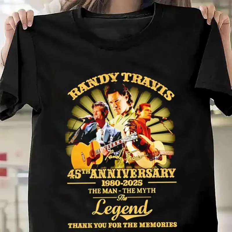 Randy Travis 45th anniversary 1980 2025 legend Black All Size T Shirt AR1267
