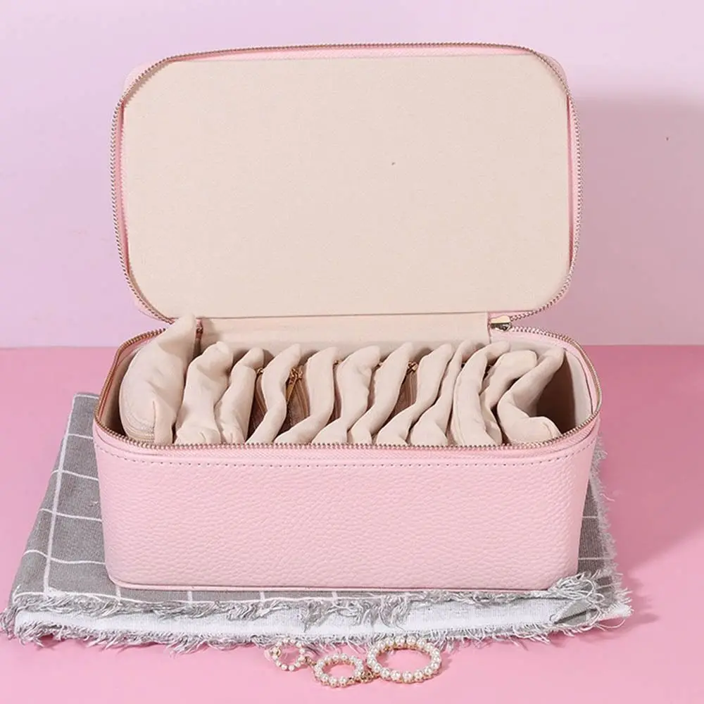 다용도 방진 PU 보석함 정리함 PU 가죽 보석 보관 케이스 12개의 작은 파우치 포함 보석 진열함 가정용