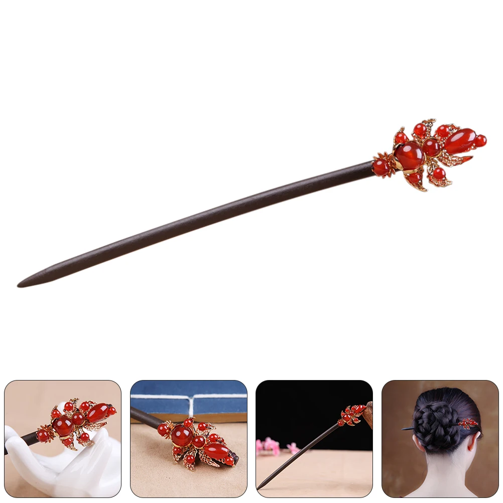 

Vintage Hairpin Accessories High Quality Ebony Bun Stick Retro Hair Chopstick Safe Durable Wedding Party Proms Daily Use Hair