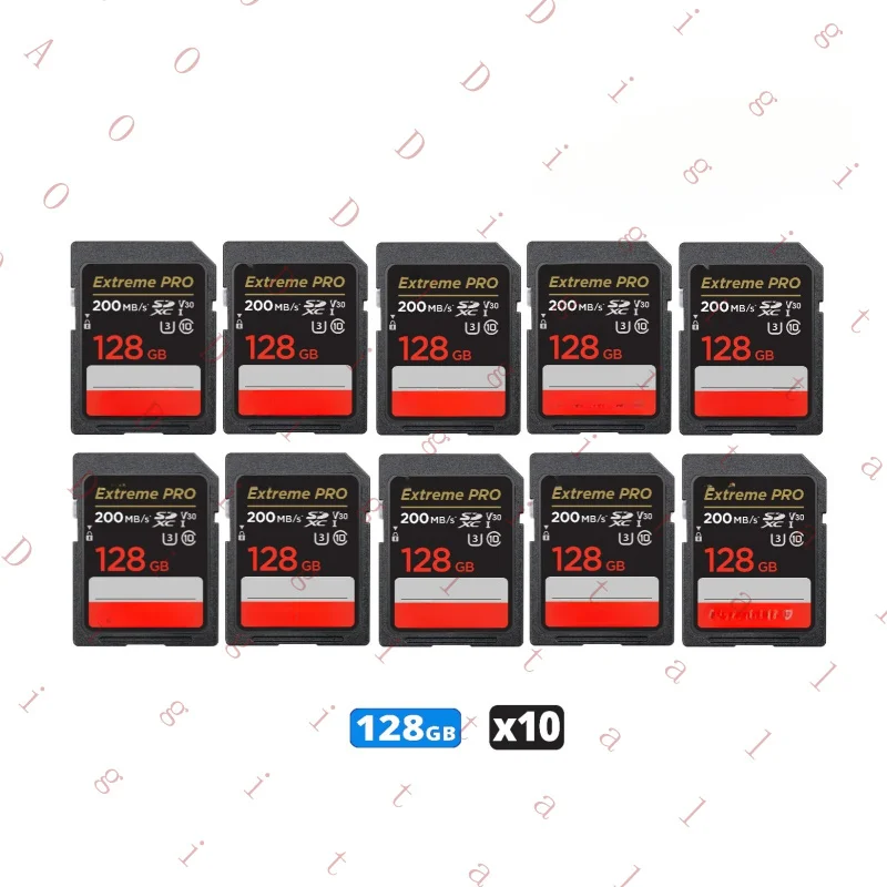 

Карта памяти SanDisk Extreme Pro SD на 128 ГБ для камер, ловушек для животных и компьютеров (10 штук)
