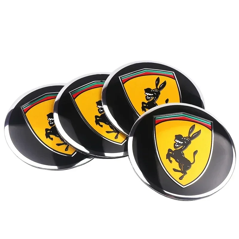 4PCS/set 56MM Funny Spoof Prank Donkey Stickers Wheel Center Cap Emblem Badge Car Rims Hubcaps Cover Decal Auto Accessories