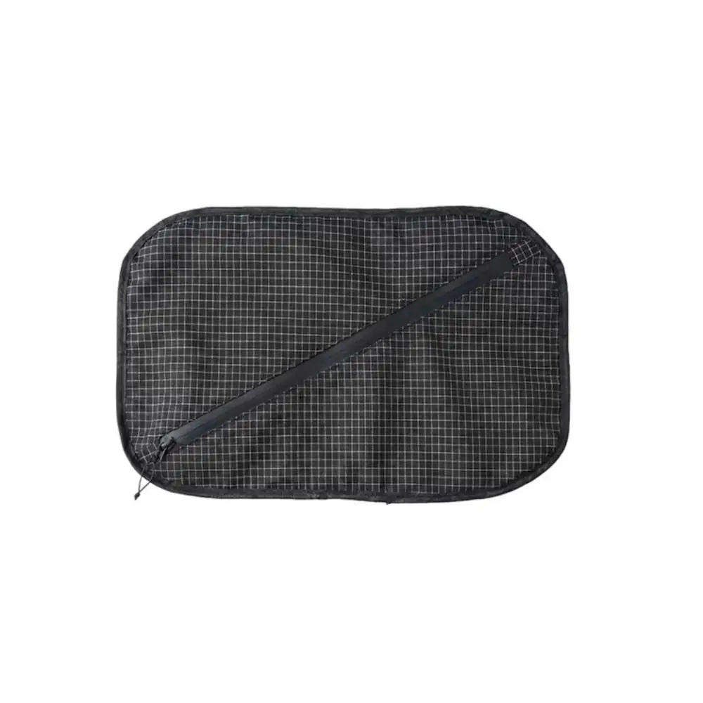 2-in-1 Pillow Storage Bag Grid Pattern Retro Color Camping Headrest Multifunctional Ultralight Travel Pouch Camping Sleep