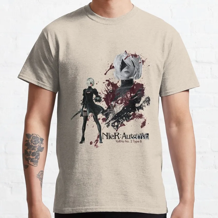 

No.2 Type B Nier Automata YoRHa Anime Gift t shirt Kawaii Waifu graphic tee Cyber Punk Y2K Clothes Large size Tops S-6XL