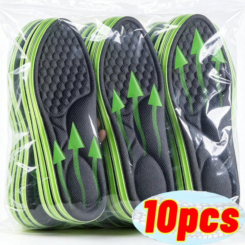  2/10pcs Soft Memory Foam Orthopedic Insoles Black Deodorizing Insole Shoes Sports Absorbs Sweat Antibacterial Shoe Accessories 