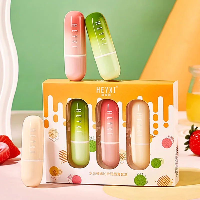 3PCS Temperature Color Changing Lip Balm Set Moisturizing Nourishing Hydrating Lip Care Kit