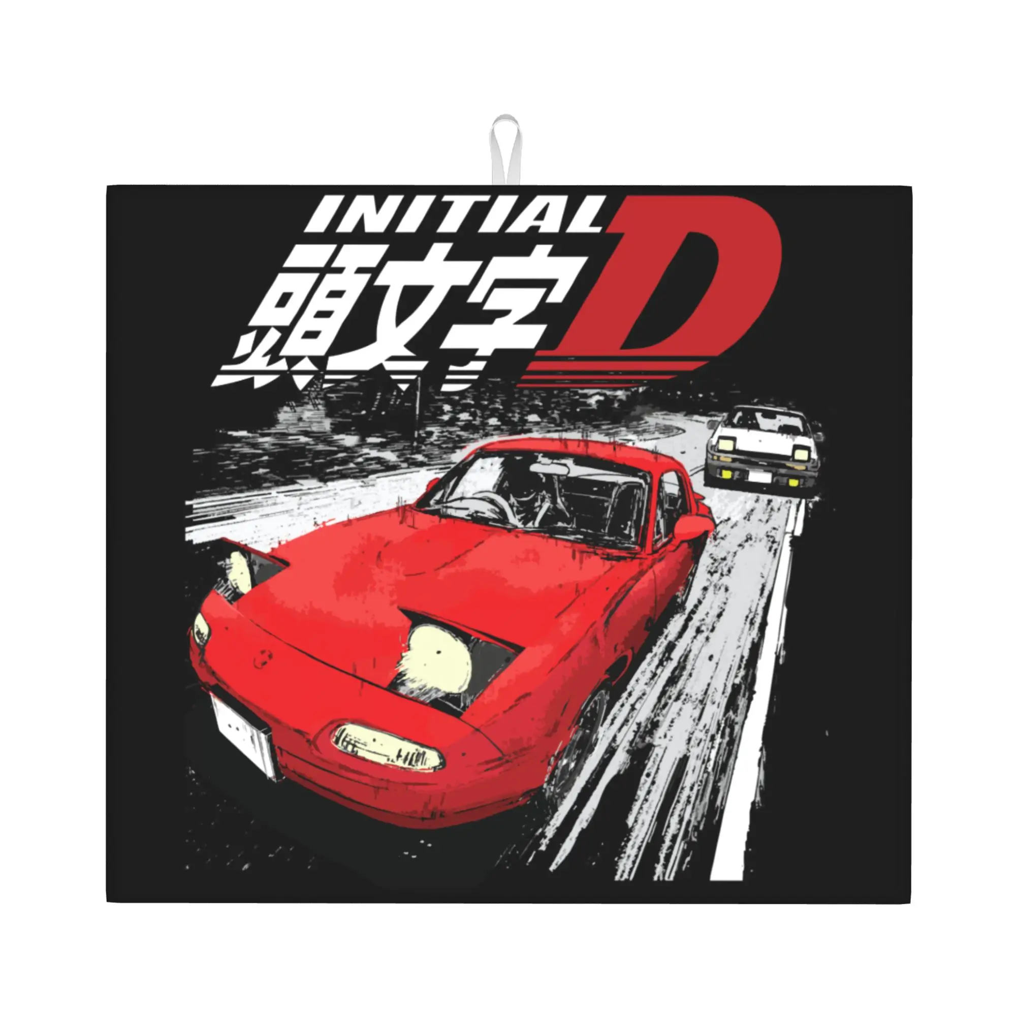 Drying Mat For Kitchen Mountain Drift Racing Initial D Barware Tableware Oil Proof Reusable  Washable Kitchen Sink Drying Pad