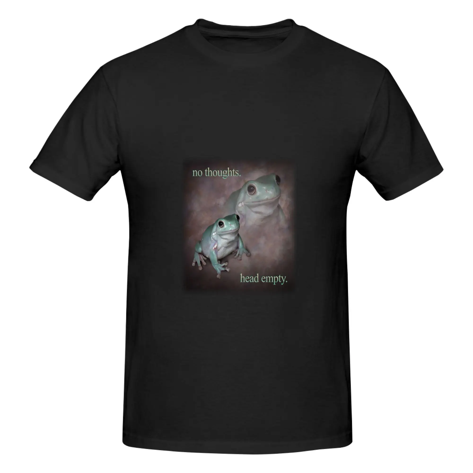 Funny no thoughts head empty frog retro word art meme  Men's Printed T-Shirt Unisex T shirtShirt Gym