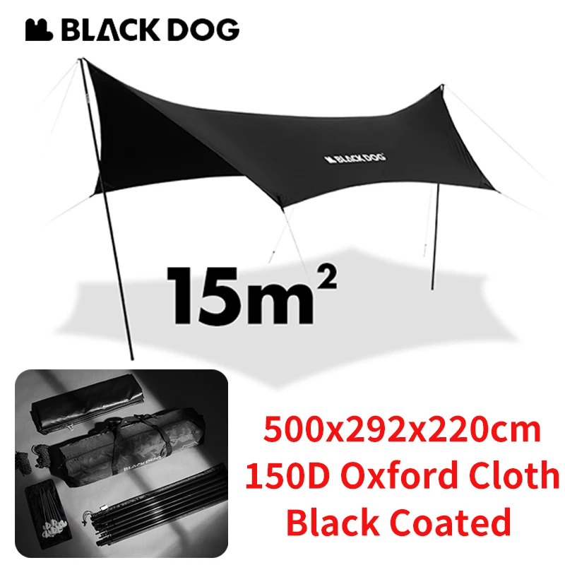 

Naturehike BLACKDOG Hexagonal Canopy 150D Oxford Cloth Vinyl Black Coating Sunshade for 6~10 People Outdoor Camping Trap Shelter