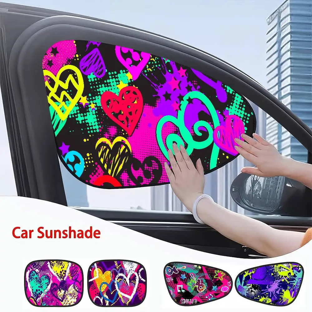 

Graffiti Street Art Car Window Sunshade - UV Protection, Electrostatic Adsorption, Universal Outdoor Use