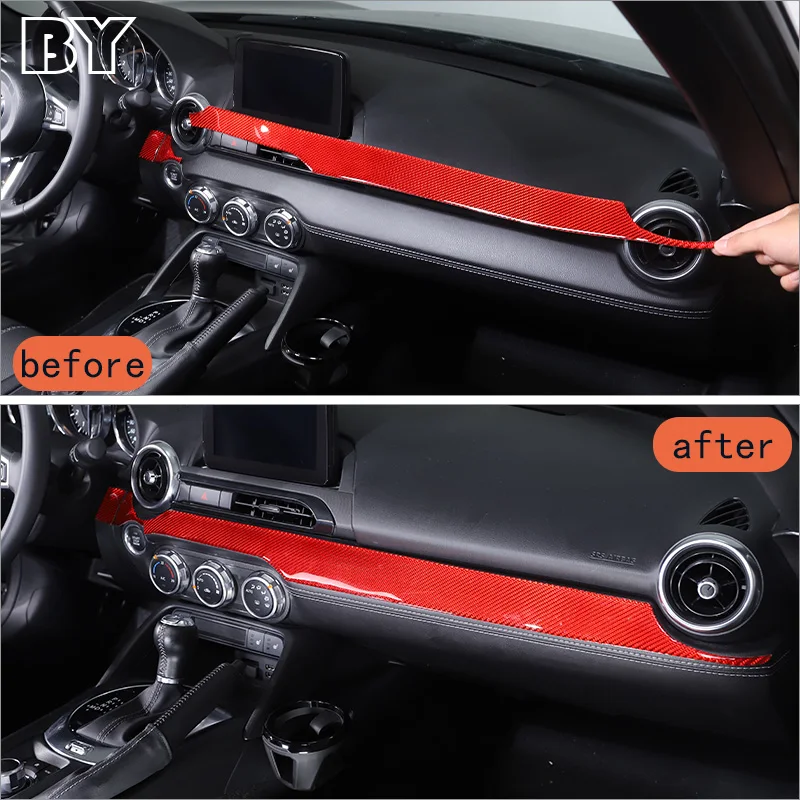 Car Soft Carbon Fiber Interior Decoration Cover Stickers Car Modification Accessories For Mazda MX-5 2016-2023