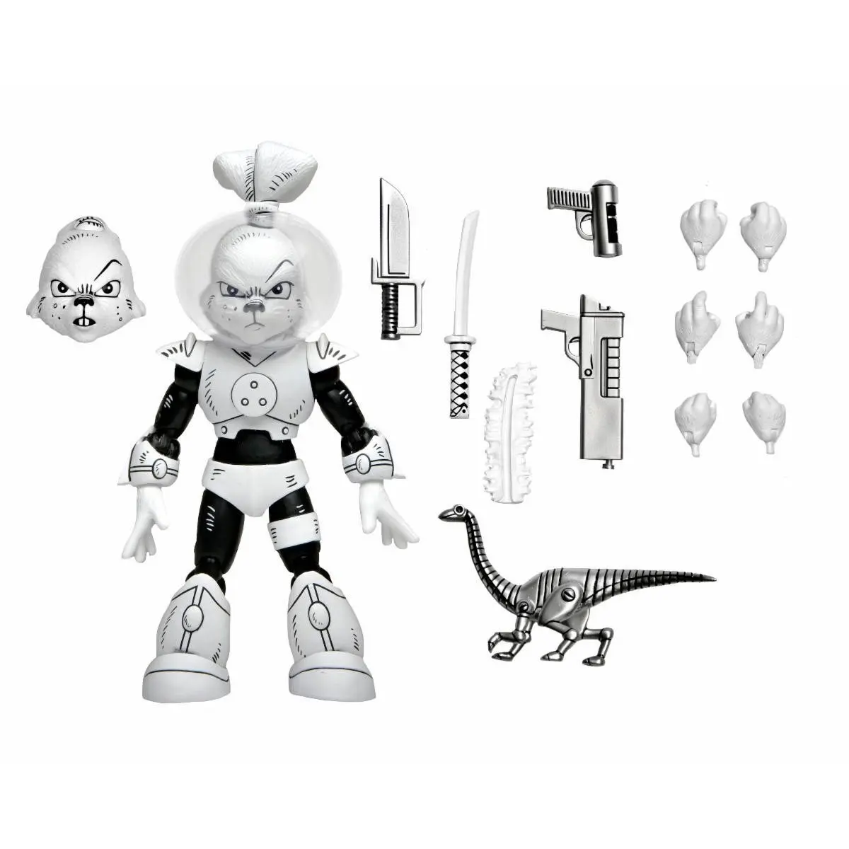 NECA Teenage Mutant Ninja Turtles (Cartoon) Usagi Yojimbo Space Adventure Usagi Yojimbo Black & White 7-Inch Scale Action Figure