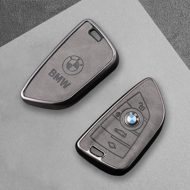 

Gun Grey Car Key Case Cover Shell for 1 2 3 5 7 Series X1 F48 X3 G20 X4 X5 G31 G23 F34 G05 X6 F16 F15 F40 IX3 M40i M440i G02