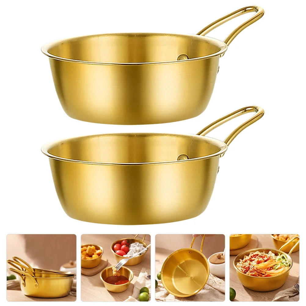 

2 Pcs Cup Rice Bowl with Handle Soup Korean Cuisine French Cups Handles Drink