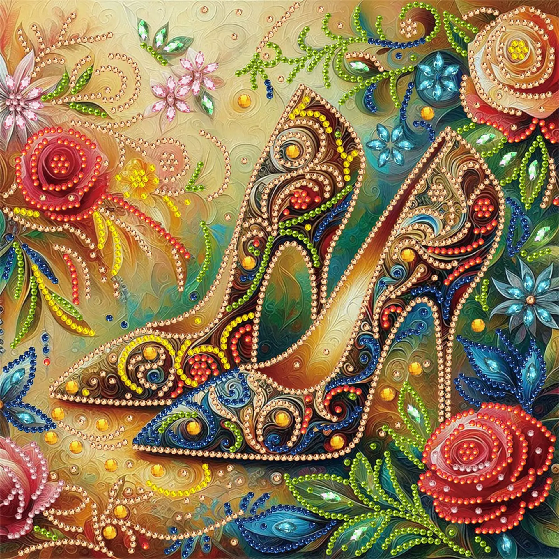 CATYZTORY DIY Special Shaped Drill Diamond Painting Flower High Heels Crystal Embroidery Mosaic Cross Stitch Kits Home Decor