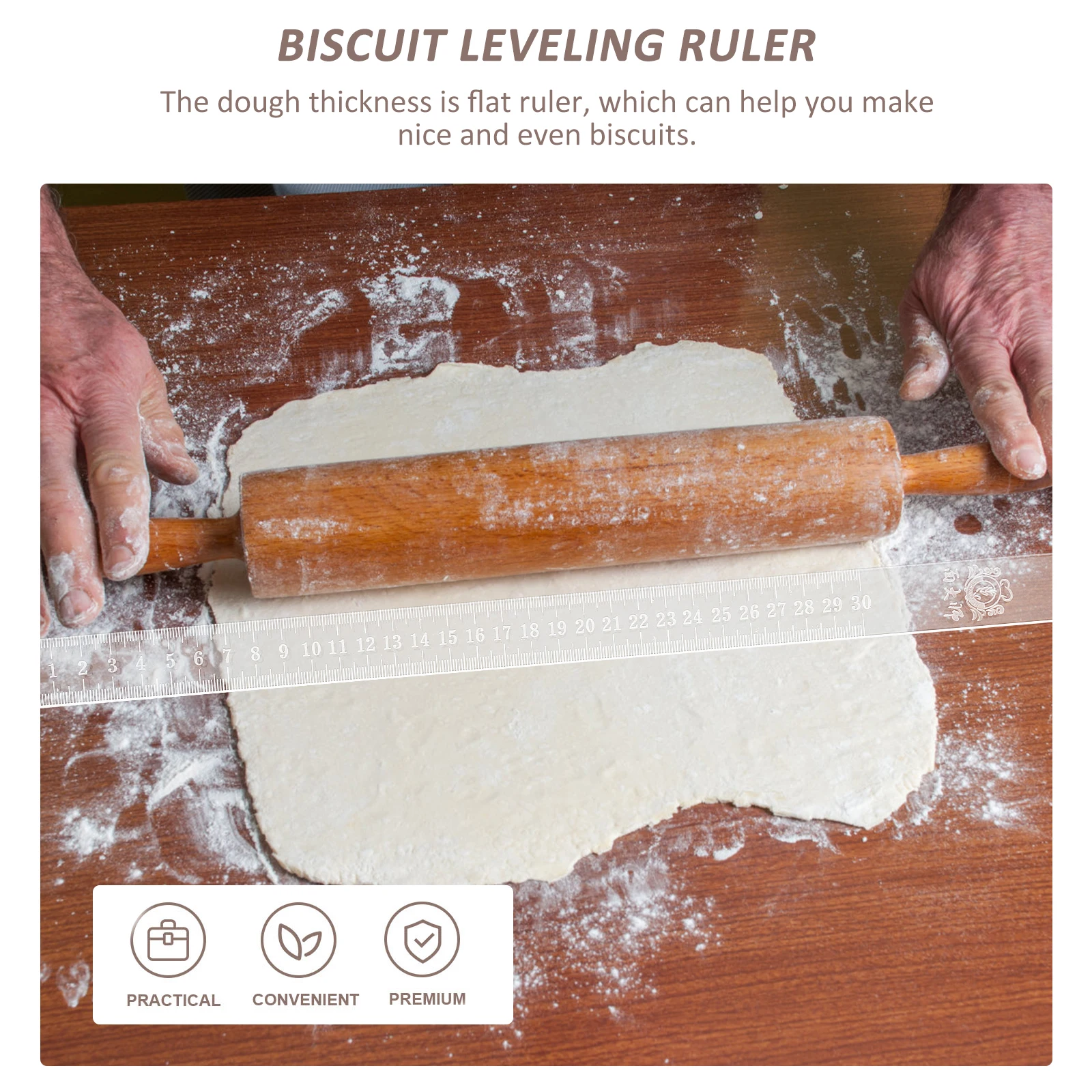 

1Pair Dough Thickness Balance Ruler Transparent Baking Accessory Wear Resistant Practical Long Time Use Rolling Pin Guides