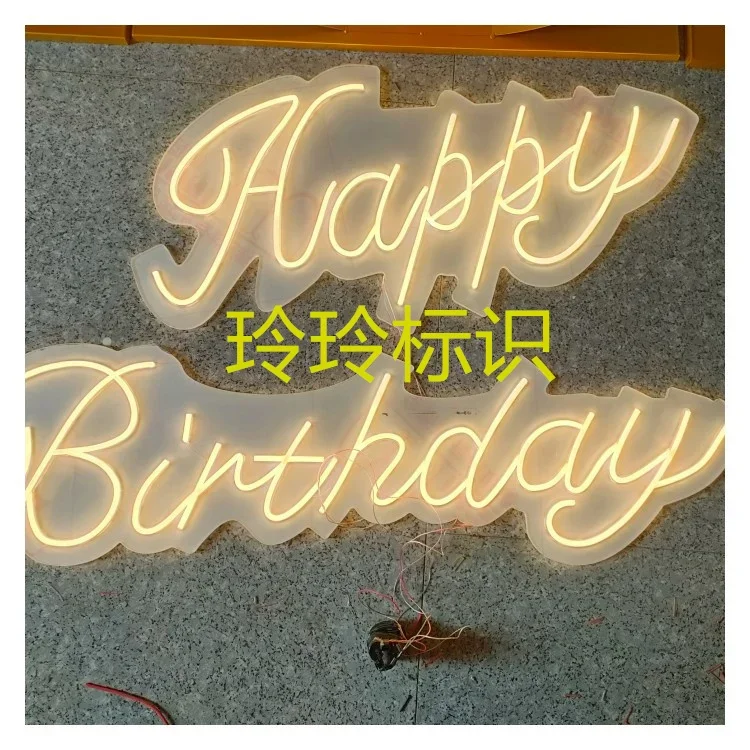

Happy Birthday, Party Numbers, Neon lettering, English letters, Neon lettering