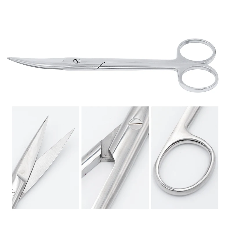 Dental Medical Surgical Scissors 14cm 16cm 18cm Stainless Steel Straight / Curved Tip Scissor Dentist Surgical Tool 14 / 16 / 18