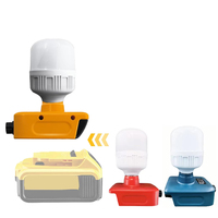 Cordless LED Work Light for Dewalt Milwaukee Makita 18V Battery Portable Flood Light 12W E27 LED bulb Lights for Outdoor Camping