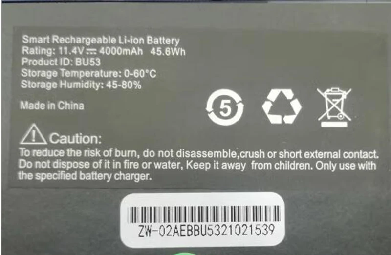 CP Laptop Battery BU53 11.4V/45.6Wh/4000mAh For Byone 53B BU53 Feedme F5 F6 F7 F8 F9 Pro Series CT153 9cable/11cables