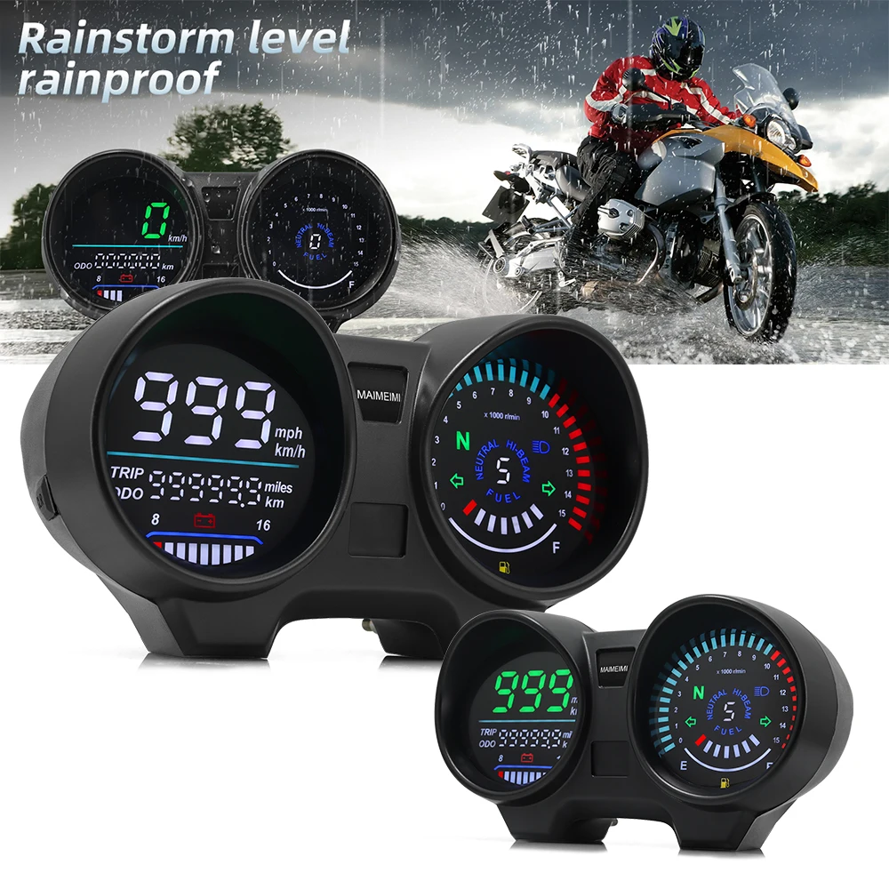 LCD Digital Motorcycle Dashboard Universal Speedometer Water Temperature Meter Gear Indicator for TITAN Brazil for Honda CG150