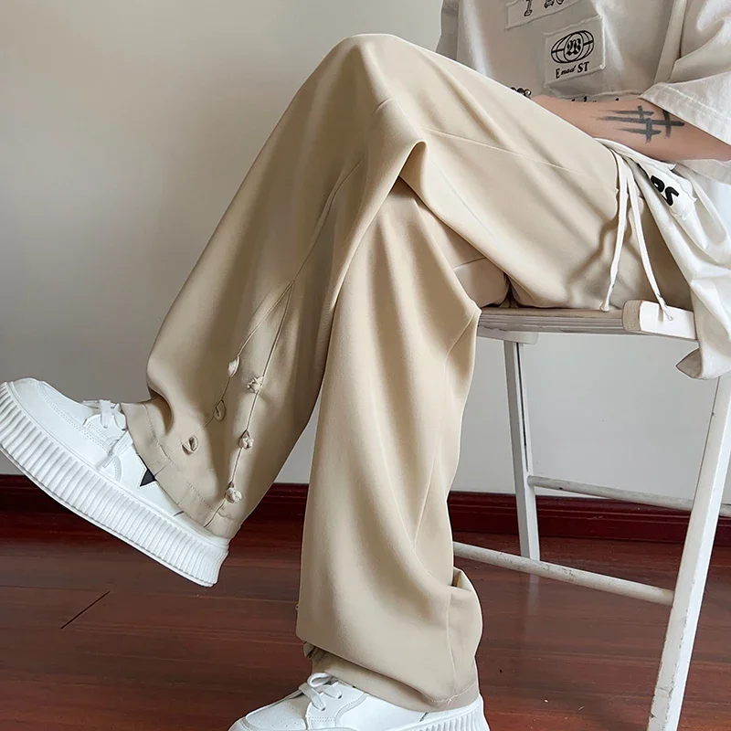 

Baggy Pants Men Sport Streetwear Men's Clothing 2024 Korean Popular Clothes Vertical Smooth Feeling New Jogger Straight