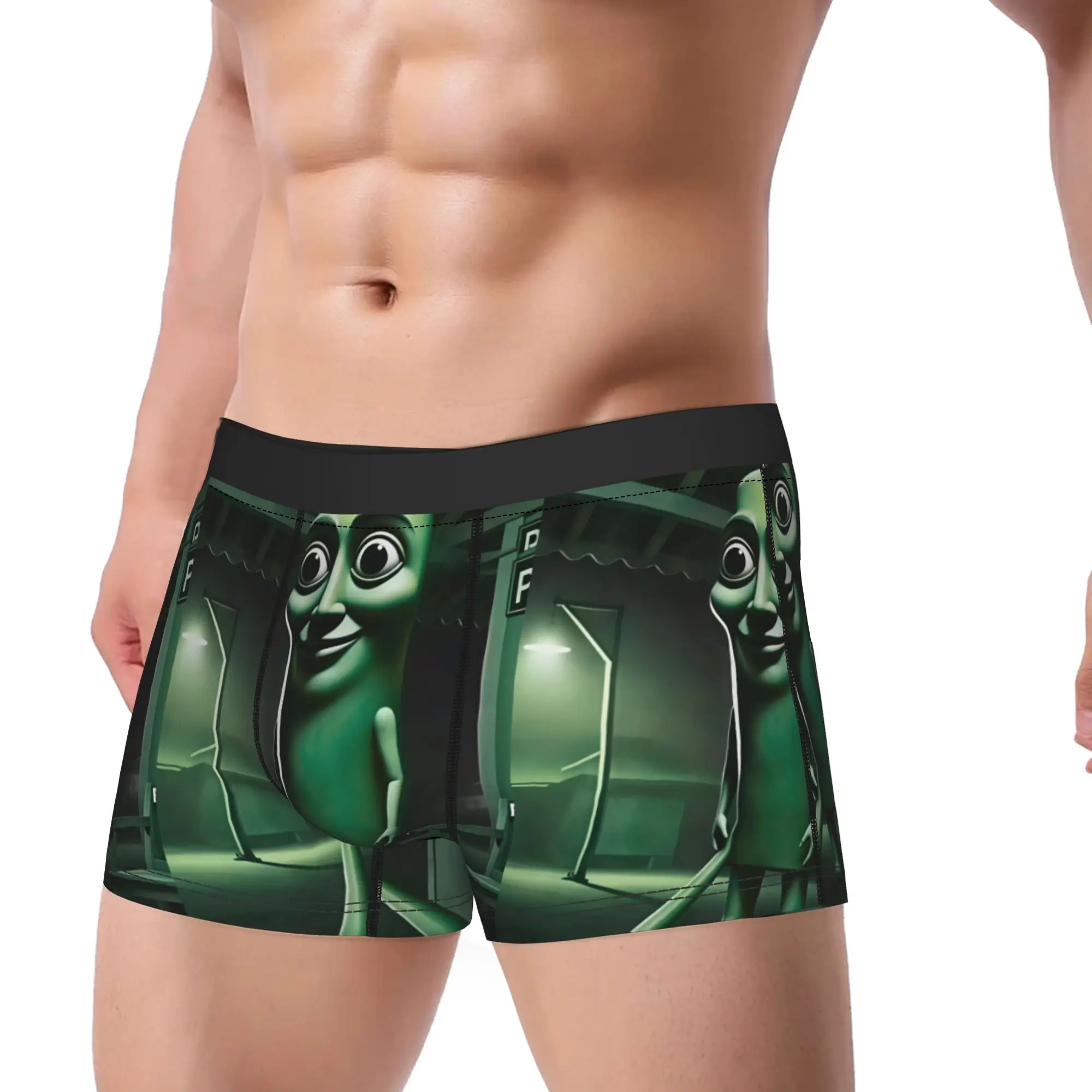 Tung Tung Sahur Green Variant Character Art Underwear Man Underpants Breathable Boxer Shorts Quality Boxer Brief Plus Size