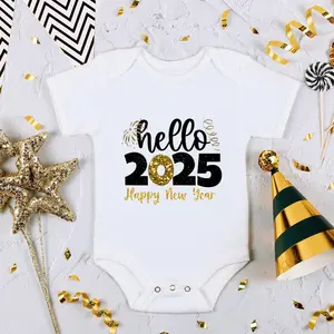 Frohes Neues Jahr Familie kombiniert Kleidung, Papa Mutter Kinderhemd, Babybody, T-Shirt-Familie, Partykleidung, Hallo 2025 10 Hauptverkaufskleidung für dieselbe Familie - №5