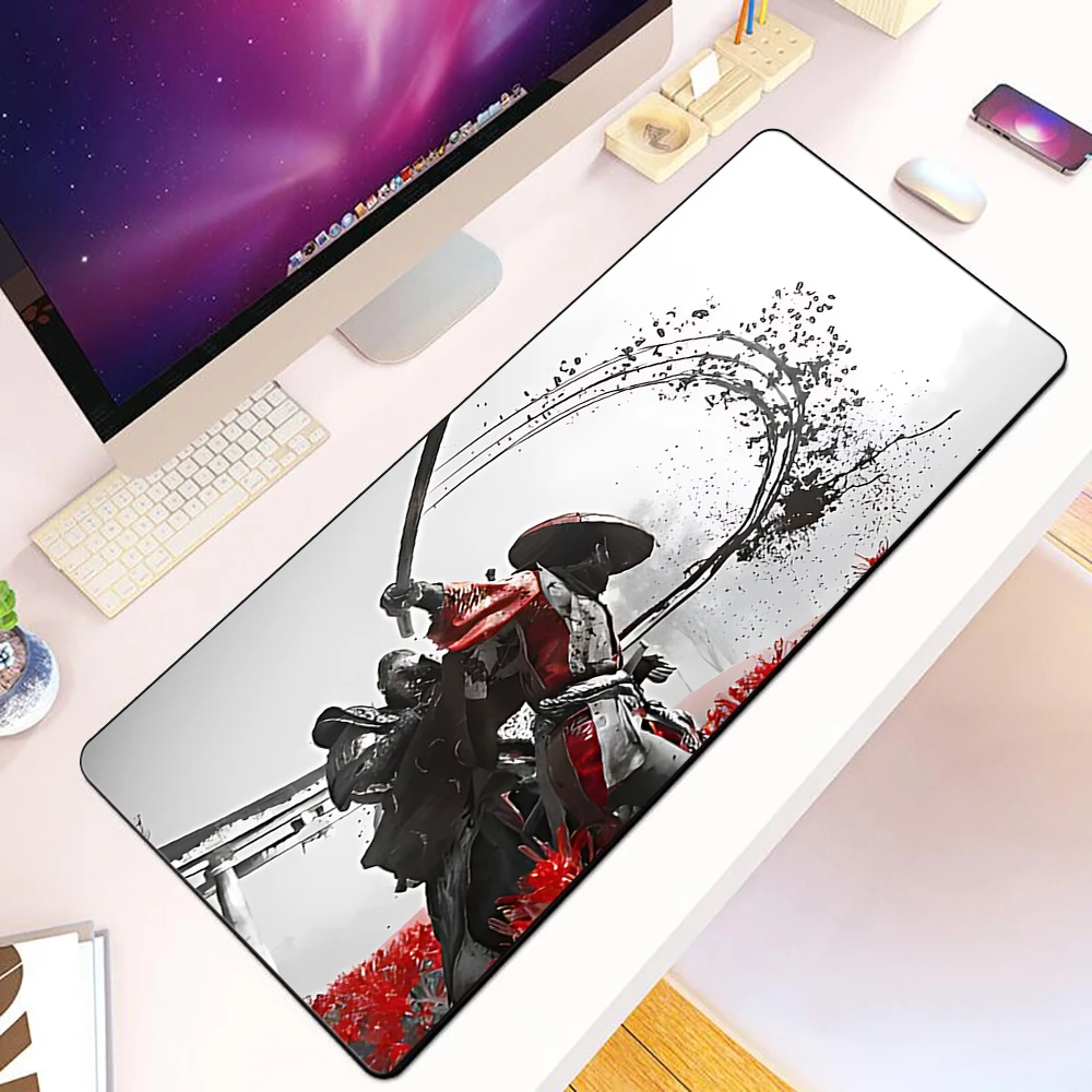 

Japanese samurai devil Mousepad HD Printing Computer Gamers Locking Edge Non-slip Mouse Pad XXL90x40cm Keyboard PC Desk Pad