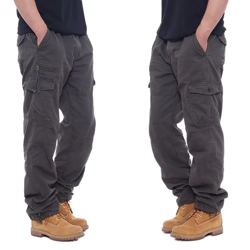 High Quality New Men\'s Cargo Pants Casual Cotton Tactical Pants Male Multi Pockets Army Straight Slacks Baggy Long Trousers 5XL