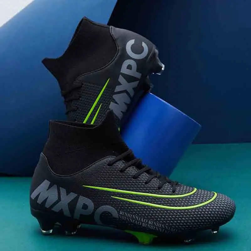 Outdoor Men Football Shoes Soccer Shoes Football Sneakers Cleats Grass Training Match Trend High-top Training Sport Footwear