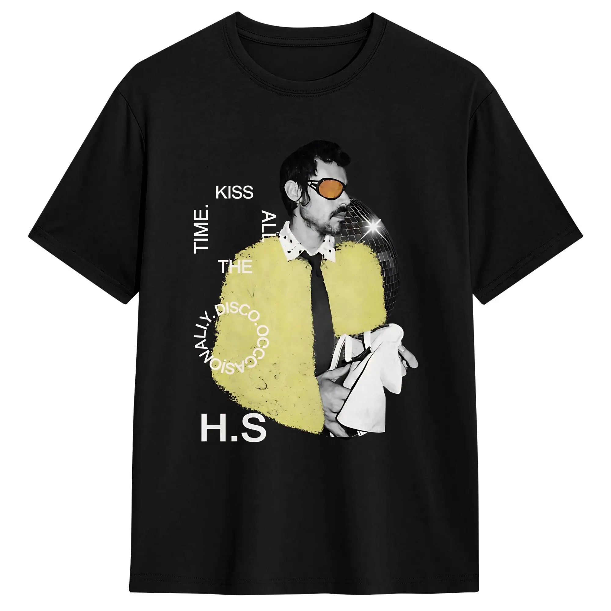

Harry Style Kiss All The Time Disco Occasionally Disco Ball Tour T-Shirt Summer Cotton T Shirts For Adult Novelty Loose Tshirt